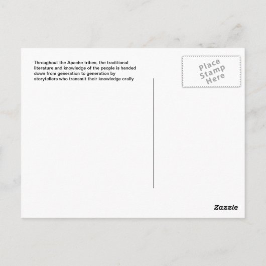 Carte Postale Histoire Apache vintage (Dos)