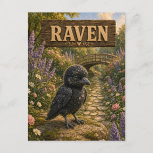 Carte Postale Histoire de bébé corbeau mignon livre de nursery a