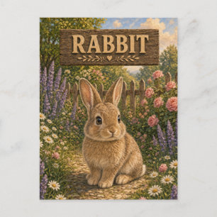 Carte Postale Histoire de bébé lapin mignon livre de nursery ani