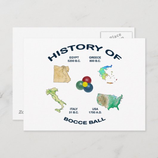 Carte Postale Histoire de boule de Bocce (Devant / Derrière)