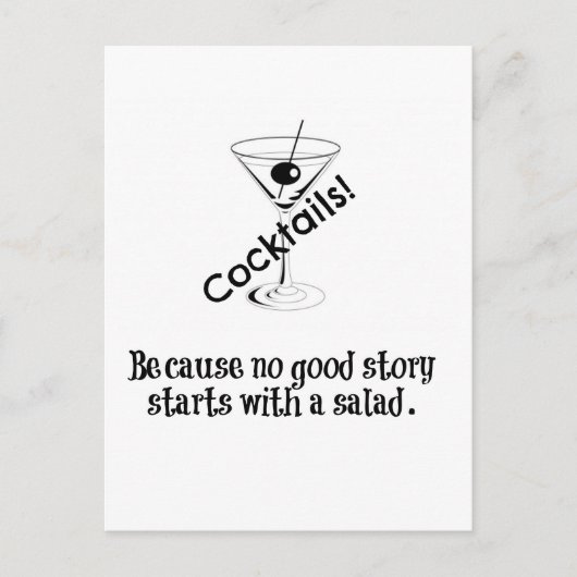 Carte Postale Histoire de cocktail (Devant)