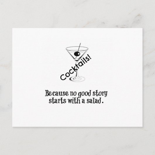 Carte Postale Histoire de cocktail (Devant)