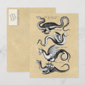 Carte Postale Histoire de Dragons Sepia (Devant / Derrière)