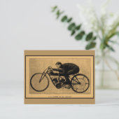 Carte Postale Histoire de la moto GH Curtiss sur son Double (Debout devant)