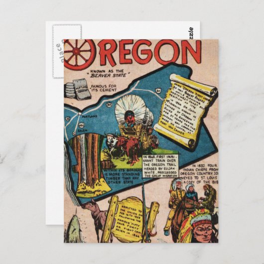 Carte Postale Histoire de l'Oregon (Devant / Derrière)