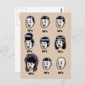 Carte Postale Histoire des cheveux mâles (Devant / Derrière)