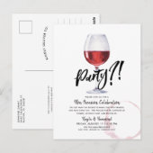 Carte Postale Histoire drôle de verre à vin | Célébration d'une  (Devant / Derrière)