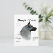 Carte Postale Histoire du Elkhound norvégien Conception (Debout devant)