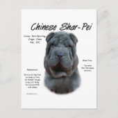Carte Postale Histoire du Shar Pei en Chine Bleue, Sharpei, Shar (Devant)