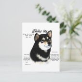 Carte Postale Histoire du Shiba Inu noir (Debout devant)