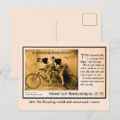 Carte Postale Histoire du vélo tandem Équipe nationale américain (Devant / Derrière)