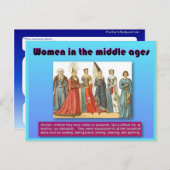 Carte Postale Histoire, Les femmes au Moyen Age (Devant / Derrière)