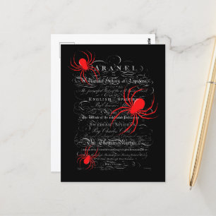 Carte Postale Histoire naturelle Titre Page Araignées Calligraph