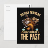 Carte Postale Histoire Professeur Dinosaures Drôle Historien (Devant / Derrière)