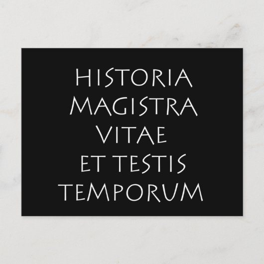 Carte Postale Historia magistra vitae et testis temporum (Devant)