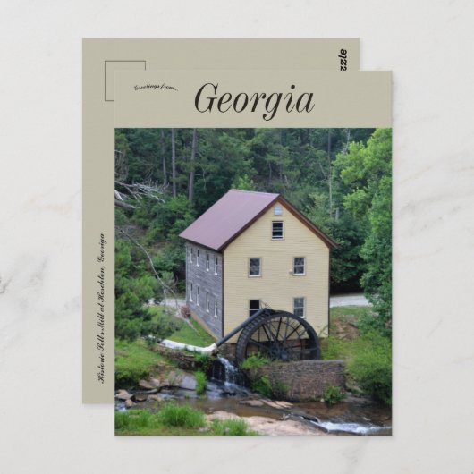 Carte Postale Historic Sell's Mill à Hoschton en Géorgie (Devant / Derrière)