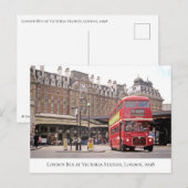 Carte Postale Historique 73 Bus à Victoria Station, Londres 1998 (Devant / Derrière)