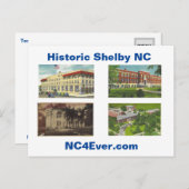 Carte postale historique de Shelby NC (Devant / Derrière)