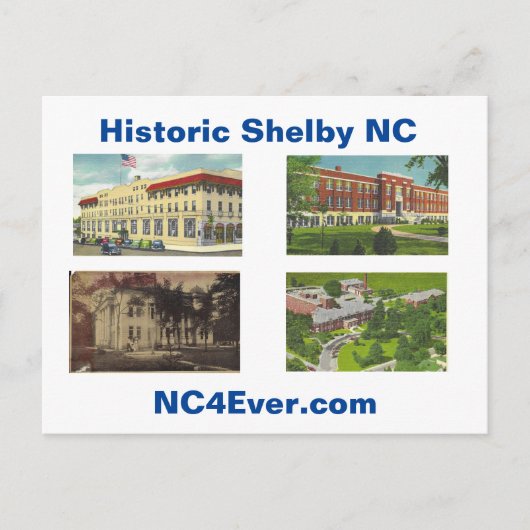 Carte postale historique de Shelby NC (Devant)