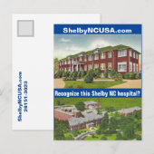 Carte postale historique de Shelby NC (Devant / Derrière)