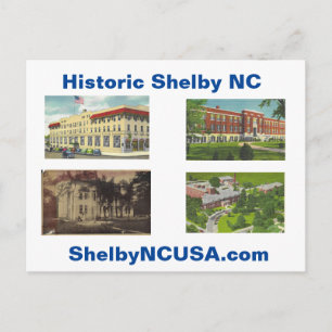 Carte postale historique de Shelby NC