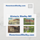 Carte postale historique de Shelby NC (Devant / Derrière)