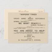 Carte Postale Historique, en-tête de télécopie de Wipers Times 1 (Devant / Derrière)