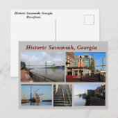 Carte postale Historique Savannah, Géorgie Holiday (Devant / Derrière)