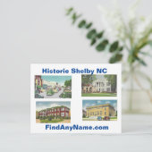 Carte postale historique Shelby NC (Debout devant)