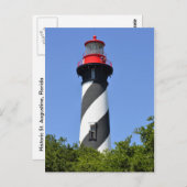 Carte Postale Historique St Augustine, phare de Floride (Devant / Derrière)