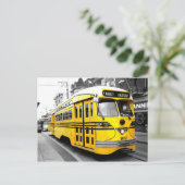 Carte Postale Historique Streetcar avec une couleur jaune frappa (Debout devant)