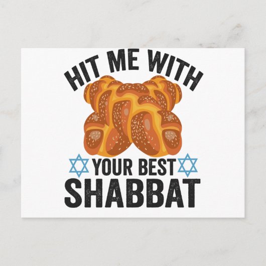 Carte Postale Hit me With Your Best Shabbat Funyn Hanukkah Food (Devant)