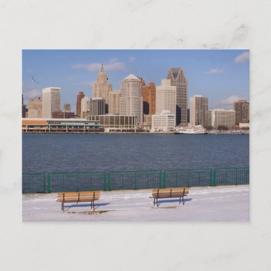 Carte Postale hiver à detroit (Devant)