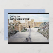 Carte Postale Hiver à Windsor Castle Paysage Peinture (Devant / Derrière)