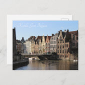 Carte Postale Hiver au Kornlei à Gand, Belgique (Devant / Derrière)