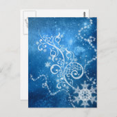 Carte Postale Hiver bleu (Devant / Derrière)