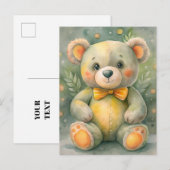 Carte Postale Hiver bleu avec les cerfs (Devant / Derrière)