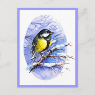 Carte postale Hiver Chickadee.