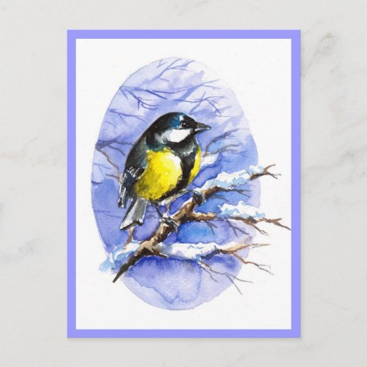 Carte postale Hiver Chickadee. (Devant)