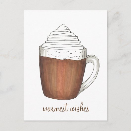 Carte postale hiver chocolat chaud (Devant)