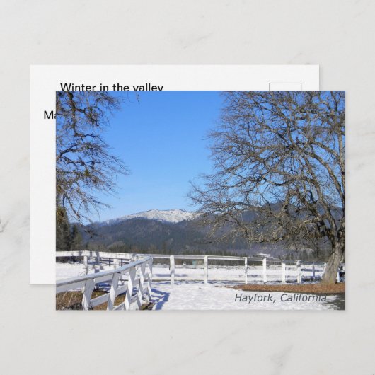 Carte Postale Hiver dans la vallée..... (Devant / Derrière)