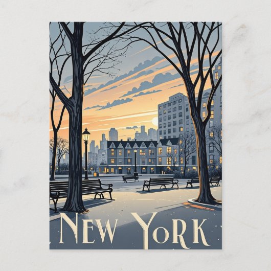Carte Postale hiver de new york (Devant)
