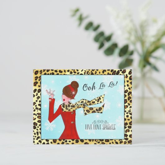 Carte Postale HIVER DIVA - Live Love Sparkle! (Debout devant)