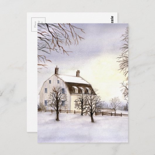 Carte Postale Hiver en Nouvelle-Angleterre (Devant / Derrière)