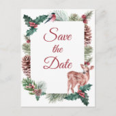 Carte Postale Hiver Épargnez la date Noël Mariage Fiançailles (Devant)