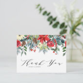 Carte Postale Hiver fleurit Garland Botanique Mariage Merci (Debout devant)