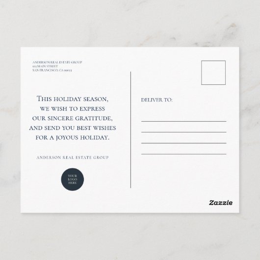 Carte Postale Hiver Forêt de neige Noël Fêtes de Noël Salutation (Dos)