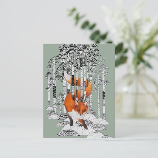 Carte Postale hiver Fox (Debout devant)