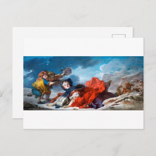 Carte Postale Hiver, Fragonard (Devant / Derrière)