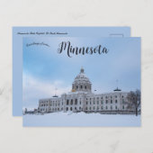 Carte Postale Hiver Minnesota State Capitol St Paul Minnesota (Devant / Derrière)